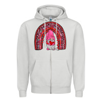 Dove Grey valentines gnomies rainbow Zipper Hoodie - JahusDesignShop