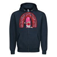 Navy valentines gnomies rainbow Zipper Hoodie - JahusDesignShop