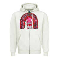 Valentines Gnomies Rainbow Zipper Hoodie | Teevron