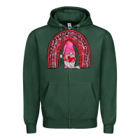 Sports Green valentines gnomies rainbow Zipper Hoodie - JahusDesignShop