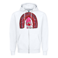 White valentines gnomies rainbow Zipper Hoodie - JahusDesignShop
