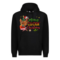 Black Merry Cluckin' Christmas Premium Hoodie - MaliasSmallBusiness