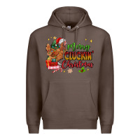 Coffee Merry Cluckin' Christmas Premium Hoodie - MaliasSmallBusiness