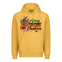 Mustard Merry Cluckin' Christmas Premium Hoodie - MaliasSmallBusiness