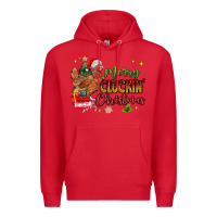 Red Merry Cluckin' Christmas Premium Hoodie - MaliasSmallBusiness