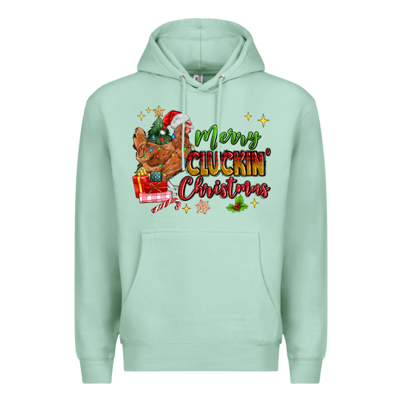 Merry Cluckin' Christmas Premium Hoodie by MaliasSmallBusiness | Teevron
