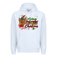 White Merry Cluckin' Christmas Premium Hoodie - MaliasSmallBusiness