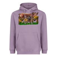 Lavender Western Mom With Duroc Pig And Baby Pig Heavyweight Hoodie - LillyAllenDesigns