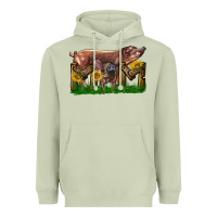 Matcha Western Mom With Duroc Pig And Baby Pig Heavyweight Hoodie - LillyAllenDesigns