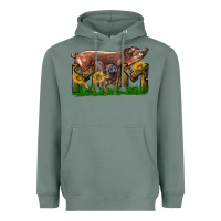 Sage Western Mom With Duroc Pig And Baby Pig Heavyweight Hoodie - LillyAllenDesigns