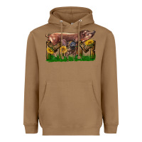 Toasted Coconut Western Mom With Duroc Pig And Baby Pig Heavyweight Hoodie - LillyAllenDesigns