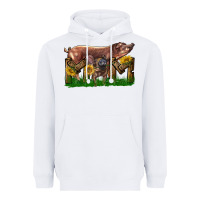 White Western Mom With Duroc Pig And Baby Pig Heavyweight Hoodie - LillyAllenDesigns