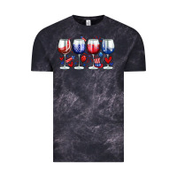 Cloud Black American wine glasses Vintage Tee - Zillion Design Studio