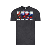 Vintage Black American wine glasses Vintage Tee - Zillion Design Studio
