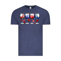 Vintage Denim American wine glasses Vintage Tee - Zillion Design Studio
