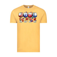 Vintage Mustard American wine glasses Vintage Tee - Zillion Design Studio