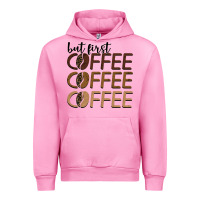 Fuchsia Pink but first coffee coffee coffee Urban Hoodie - BarkalooDesign