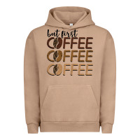 Pigment Burro but first coffee coffee coffee Urban Hoodie - BarkalooDesign