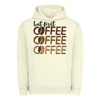 Pigment Pistachio but first coffee coffee coffee Urban Hoodie - BarkalooDesign