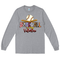 Heather Grey baseball is my valentine Long Sleeve Tee - RacoonDesign