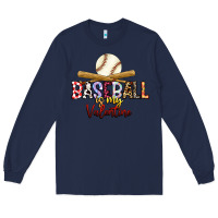 Navy baseball is my valentine Long Sleeve Tee - RacoonDesign