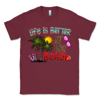 Burgundy life is better at the beach Classic Tee - CowhideDigitalArt