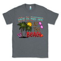 Charcoal Heather life is better at the beach Classic Tee - CowhideDigitalArt