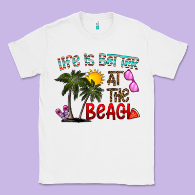 Life Is Better At The Beach Classic Tee Designed By Cowhidedigitalart