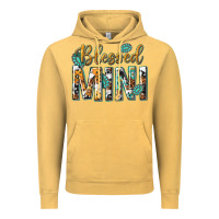 Vintage Mustard blessed mini with leopard and aztec Vintage Hoodie - texasbilliewilder