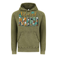 Vintage Olive blessed mini with leopard and aztec Vintage Hoodie - texasbilliewilder