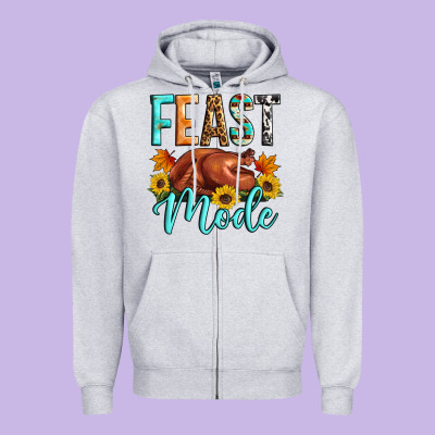 Feast Mode Zipper Hoodie Designed By Artiststas