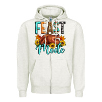 Oatmeal Heather Feast mode Zipper Hoodie - Artiststas