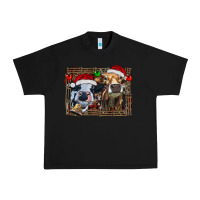 Black christmas heifers with leopard and cowhide background Urban Heavy Tee - RanaPortraitStore