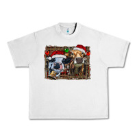 Lunar Rock christmas heifers with leopard and cowhide background Urban Heavy Tee - RanaPortraitStore