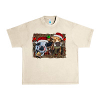 Sandshell christmas heifers with leopard and cowhide background Urban Heavy Tee - RanaPortraitStore