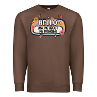 Chestnut ask me about my pronouns Premium Sweatshirt - MaliasSmallBusiness