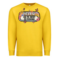 Lemon ask me about my pronouns Premium Sweatshirt - MaliasSmallBusiness