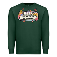 Sports Green ask me about my pronouns Premium Sweatshirt - MaliasSmallBusiness