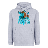 Heather Grey hope tealribbonovarian cancer nails Heavyweight Hoodie - NancyCooperArtShop