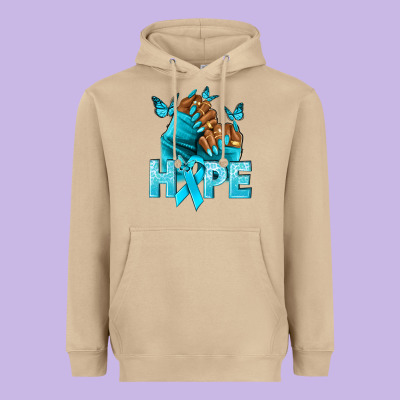 Hope Tealribbonovarian Cancer Nails Heavyweight Hoodie Designed By Nancycooperartshop