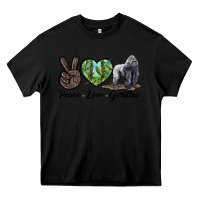 Black Peace Love Gorillas Heavy Core Tee - LillyAllenDesigns