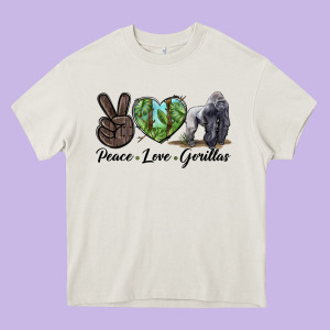 Peace Love Gorillas Heavy Core Tee Designed By Lillyallendesigns