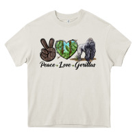 Cream Peace Love Gorillas Heavy Core Tee - LillyAllenDesigns
