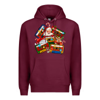 Burgundy christmas cassette tapes Premium Hoodie - MaliasSmallBusiness