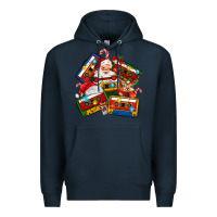Navy christmas cassette tapes Premium Hoodie - MaliasSmallBusiness
