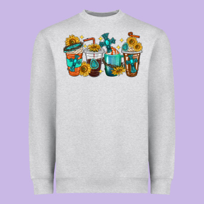 Cross Coffee Cups Heavyweight Sweatshirt Designed By Texasbilliewilder