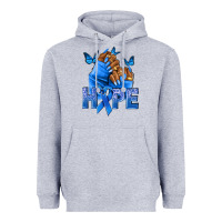 Heather Grey hope blueribboncolon cancer nails Heavyweight Hoodie - NancyCooperArtShop