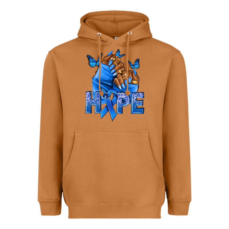 Hope Blueribboncolon Cancer Nails Heavyweight Hoodie by NancyCooperArtShop | Teevron