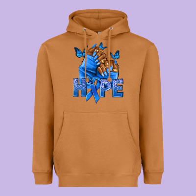 Hope Blueribboncolon Cancer Nails Heavyweight Hoodie Designed By Nancycooperartshop