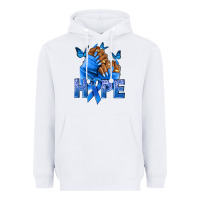 White hope blueribboncolon cancer nails Heavyweight Hoodie - NancyCooperArtShop